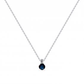 Колье из белого золота Мастер Бриллиант 05M6-260790-00-02 с бриллиантом и сапфиром 05M6-260790-00-02 фото