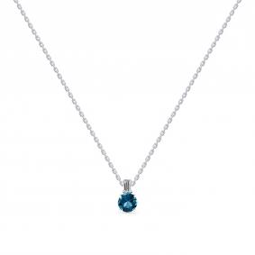 Колье из белого золота Мастер Бриллиант 05M6-260790-00-10 с бриллиантом и Лондон топазом 05M6-260790-00-10 фото