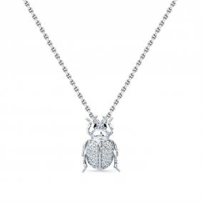 Колье из белого золота Мастер Бриллиант 05M6-260820-70-02 с бриллиантом и сапфиром 05M6-260820-70-02 фото