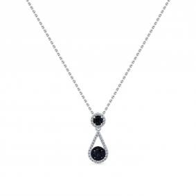 Колье из белого золота Мастер Бриллиант 05M6-260840-00-02 с бриллиантом и сапфиром 05M6-260840-00-02 фото
