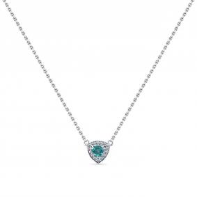 Колье из белого золота Мастер Бриллиант 05M6-260882-00-35 с бриллиантом и апатитом 05M6-260882-00-35 фото