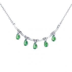 Из белого золота Мастер Бриллиант 05M6-311-01 с бриллиантом и изумрудом 05M6-311-01 фото