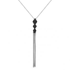 Колье из белого золота Мастер Бриллиант 05M6-356-48 с чёрным бриллиантом 05M6-356-48 фото