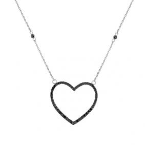 Колье из белого золота Мастер Бриллиант 05M6-378-48 с чёрным бриллиантом 05M6-378-48 фото