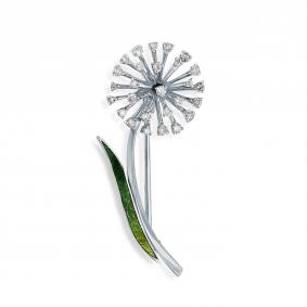 Брошь из белого золота Мастер Бриллиант 05M7-270323-00-00 с бриллиантом и эмалью 05M7-270323-00-00 фото