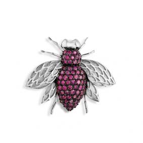 Брошь из белого золота Мастер Бриллиант 05M7-316-03 с рубином 05M7-316-03 фото