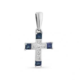 Подвеска из белого золота Мастер Бриллиант 05M8-252-02 с сапфиром 05M8-252-02 фото