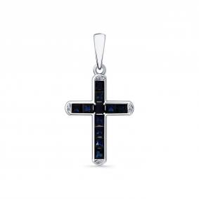 Подвеска из белого золота Мастер Бриллиант 05M8-280246-00-02 с бриллиантом и сапфиром 05M8-280246-00-02 фото