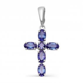 Подвеска из белого золота Мастер Бриллиант 05M8-280288-00-02 с сапфиром 05M8-280288-00-02 фото