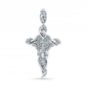 Подвеска из белого золота Мастер Бриллиант 05M8-280342-00-00 с бриллиантом 05M8-280342-00-00 фото