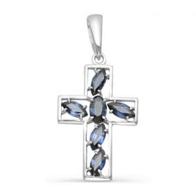 Подвеска из белого золота Мастер Бриллиант 05M8-290-02 с сапфиром 05M8-290-02 фото