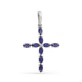 Подвеска из белого золота Мастер Бриллиант 05M8-370-02 с сапфиром 05M8-370-02 фото