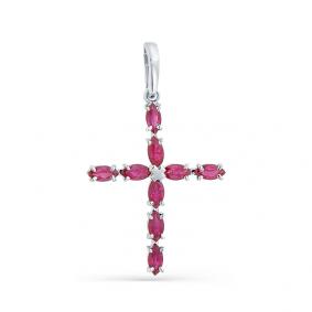 Подвеска из белого золота Мастер Бриллиант 05M8-370-03 с рубином 05M8-370-03 фото