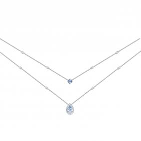 Серебряное колье АЛЬКОР 06-1443/00ТБ-00 с топазом и фианитом 06-1443/00ТБ-00 фото