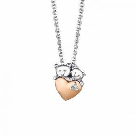 Серебряное колье АЛЬКОР с золотой накладкой и бриллиантом 06-1633/000Б-00 06-1633/000Б-00 фото
