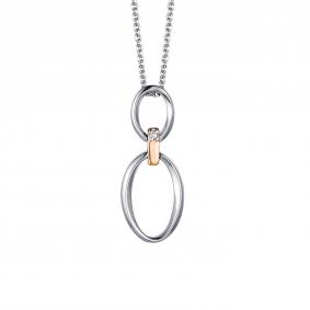 Серебряное колье Алькор с золотой накладкой и бриллиантом 06-1671/000Б-00 06-1671/000Б-00 фото
