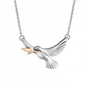 Серебряное колье АЛЬКОР с золотой накладкой и бриллиантом 06-1692/000Б-00 06-1692/000Б-00 фото