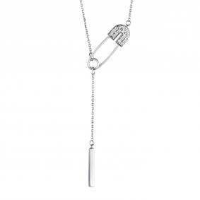 Серебряное колье Булавка АЛЬКОР с фианитом 06-1728/00КЦ-00 06-1728/00КЦ-00 фото