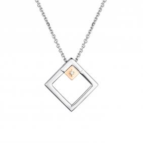 Серебряное колье АЛЬКОР с золотой накладкой и бриллиантом 06-1856/000Б-00 06-1856/000Б-00 фото