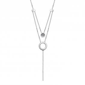Серебряное колье АЛЬКОР 06-2171/000Б-00 с бриллиантом 06-2171/000Б-00 фото