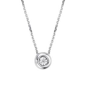 Серебряное колье АЛЬКОР 06-2203/000Б-00 с бриллиантом 06-2203/000Б-00 фото