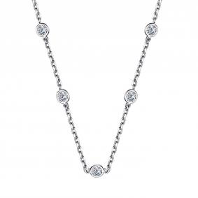 Серебряное колье АЛЬКОР 06-2797/00СВ-00 с фианитом 06-2797/00СВ-00 фото