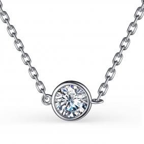 Серебряное колье АЛЬКОР 06-2803/00СВ-00 с фианитом 06-2803/00СВ-00 фото