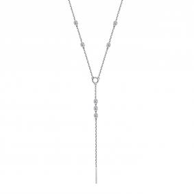 Серебряное колье АЛЬКОР 06-2804/00СВ-00 с фианитом 06-2804/00СВ-00 фото