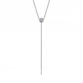 Серебряное колье АЛЬКОР 06-2805/00СВ-00 с фианитом 06-2805/00СВ-00 фото