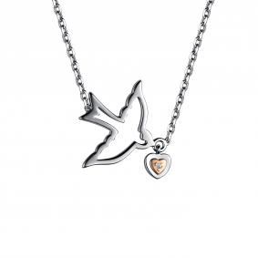 Серебряное колье АЛЬКОР с золотой накладкой и бриллиантом 06-2874/000Б-00 06-2874/000Б-00 фото