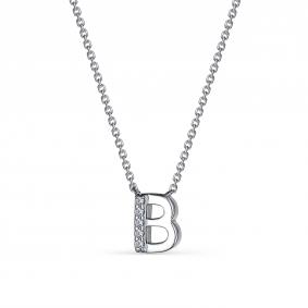 Серебряное колье-буква В АЛЬКОР с фианитом 06-2980/02КЦ-00 06-2980/02КЦ-00 фото