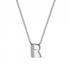 Серебряное колье буква R АЛЬКОР с фианитом 06-2980/08КЦ-00 06-2980/08КЦ-00 фото