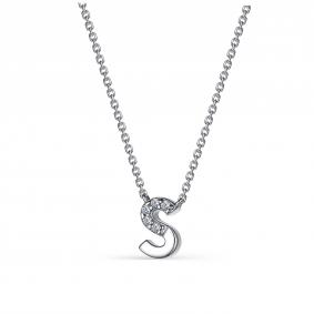 Серебряное колье-буква S АЛЬКОР с фианитом 06-2980/09КЦ-00 06-2980/09КЦ-00 фото