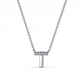 Серебряное колье-буква T АЛЬКОР с фианитом 06-2980/10КЦ-00 06-2980/10КЦ-00 фото