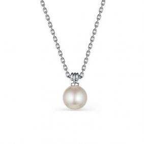 Серебряное колье АЛЬКОР 06-3066/0ЖСВ-00 с жемчугом 06-3066/0ЖСВ-00 фото