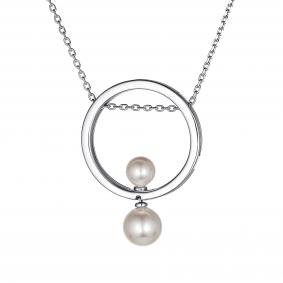 Серебряное колье АЛЬКОР 06-3068/0ЖСВ-00 с жемчугом 06-3068/0ЖСВ-00 фото