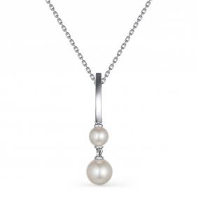 Серебряное колье АЛЬКОР 06-3069/0ЖСВ-00 с жемчугом 06-3069/0ЖСВ-00 фото