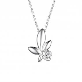 Серебряное колье АЛЬКОР 06-3180/000Б-00 с бриллиантом 06-3180/000Б-00 фото