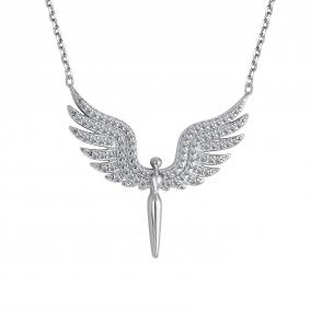 Серебряное колье АЛЬКОР 06-3193/00КЦ-00 с фианитом 06-3193/00КЦ-00 фото