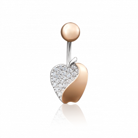 Пирсинг в пупок из комбинированного золота Platina с фианитом 06-3314-00-401-1111-24 06-3314-00-401-1111-24 фото