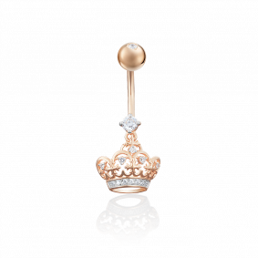 Золотой пирсинг в пупок Platina с фианитом 06-3318-00-401-1110-03 06-3318-00-401-1110-03 фото