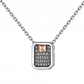 Серебряное колье АЛЬКОР с золотой накладкой и бриллиантом 06-3385/000Б-17 06-3385/000Б-17 фото