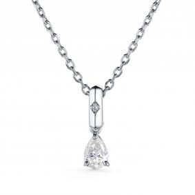 Серебряное колье АЛЬКОР 06-3470/БРГХ-00 с бриллиантом и горным хрусталём 06-3470/БРГХ-00 фото