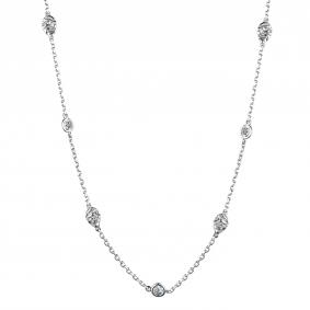 Серебряное колье АЛЬКОР 06-3534/00СВ-00 с фианитом 06-3534/00СВ-00 фото