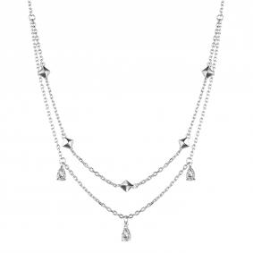 Серебряное колье АЛЬКОР 06-3535/00СВ-00 с фианитом 06-3535/00СВ-00 фото