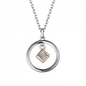 Серебряное колье АЛЬКОР с золотой накладкой и бриллиантом 06-3547/000Б-00 06-3547/000Б-00 фото