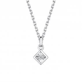 Серебряное колье АЛЬКОР 06-3548/000Б-00 с бриллиантом 06-3548/000Б-00 фото