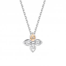 Серебряное колье АЛЬКОР с золотой накладкой и бриллиантом 06-3714/000Б-00 06-3714/000Б-00 фото