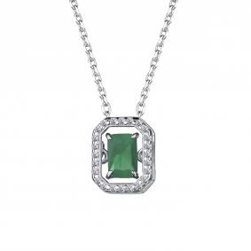 Серебряное колье АЛЬКОР 06-3973/00АГ-00 с фианитом и агатом 06-3973/00АГ-00 фото