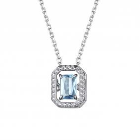 Серебряное колье АЛЬКОР 06-3973/00ТБ-00 с топазом и фианитом 06-3973/00ТБ-00 фото